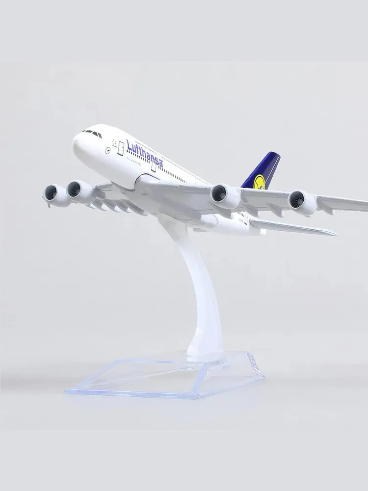 Модель самолета металлическая Airbus A380 / Lufthansa - 15 см., вариант, фото 3