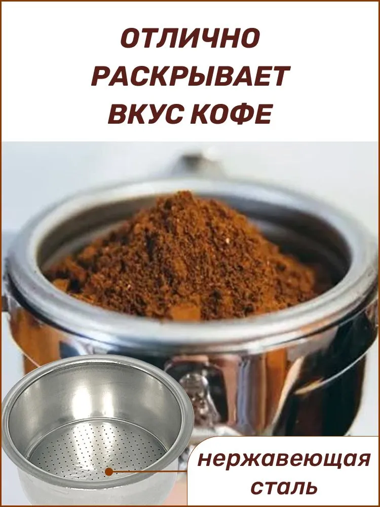 Фильтр для рожка кофемашины на 2 порции/сито для кофеварки 51 мм, вариант, фото 3