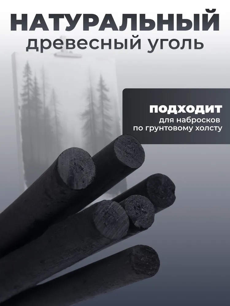 Уголь художественный для творчества и рисования набор, вариант, фото 3