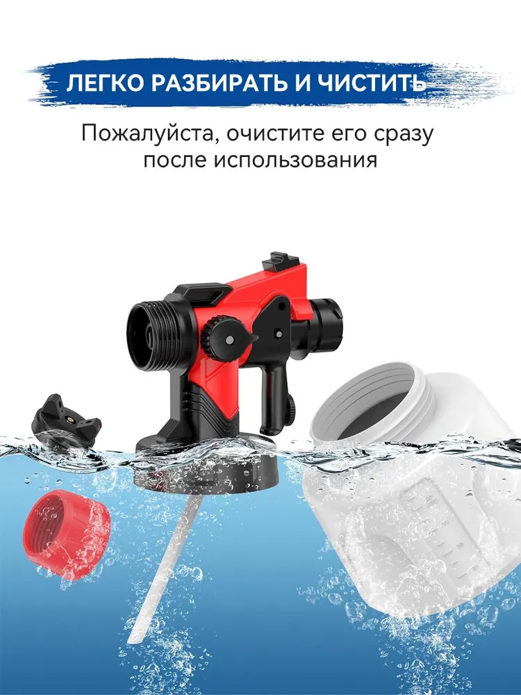 Краскопульт электрический (850W, 1400 мл), 850 Вт, 1,4 л, фото 6