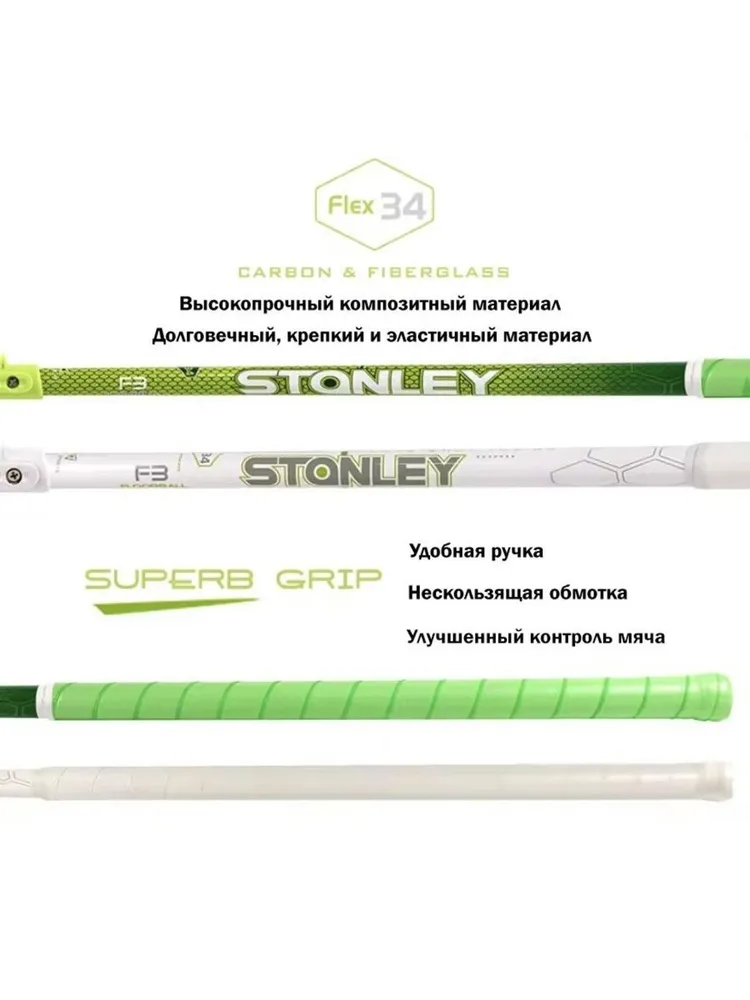 Клюшка для флорбола Stanley F3 CARBON 103см (левый хват), вариант, фото 4