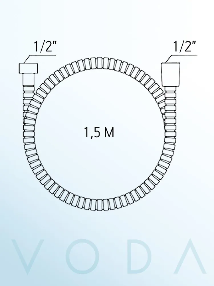 VODA. Шланг для душа силиконовый, 150см, 3 года гарантии, вариант, фото 2