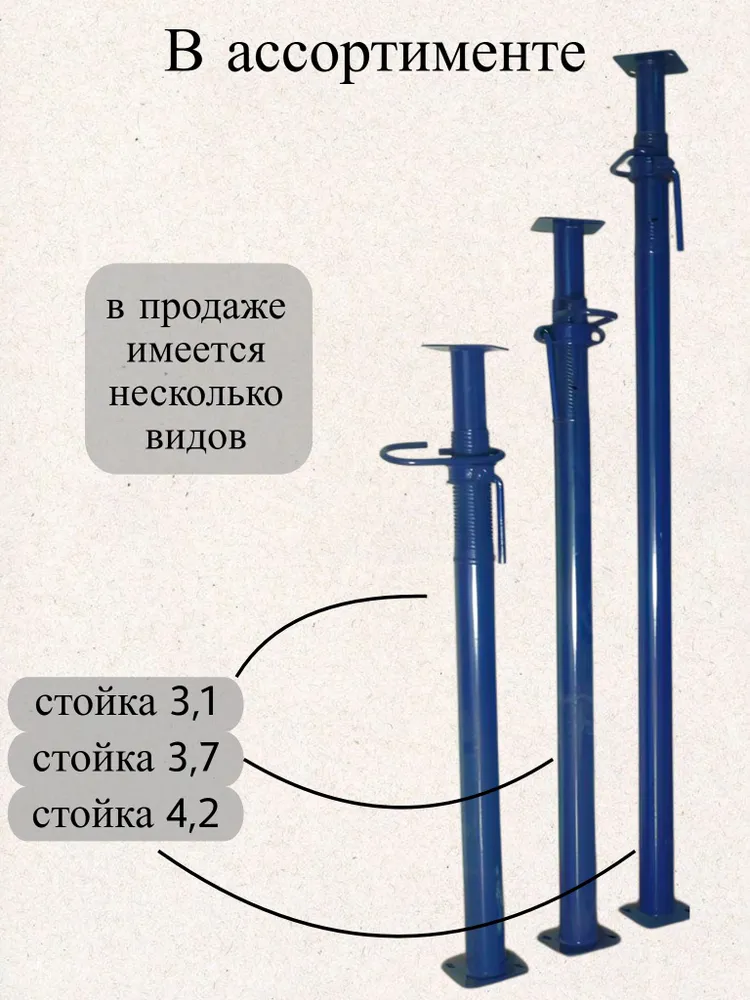 Стойка телескопическая для опалубки 3.7м., 3,7 м, фото 5