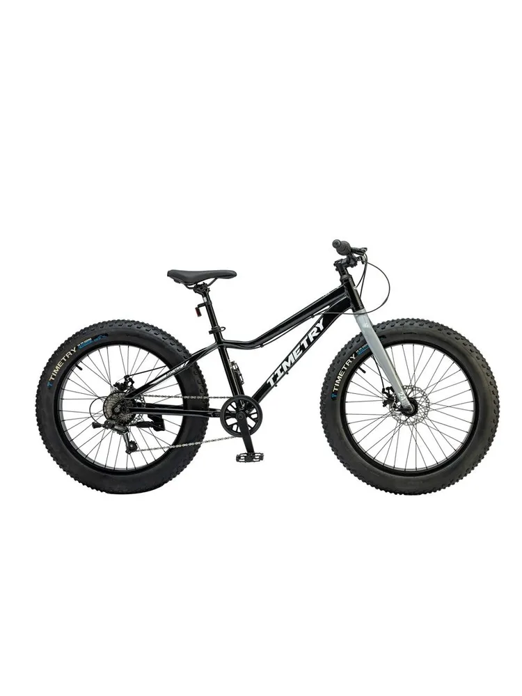 Велосипед подростковый TimeTry TT217, черный, колеса 24x4.0 дюймов, Фэтбайк, рама 13,5 дюймов алюминиевая, 7 скоростей, SHIMANO, 140-160см., 24x4.0, фото 4