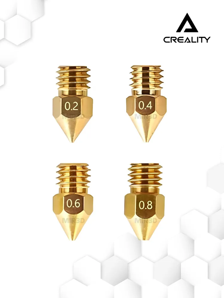 Набор сопел 5 шт. Creality, латунные 0.6 мм, комплектующие для 3D принтера, сопло creality MK8/MK7, сопло ender, 5 шт, фото 2