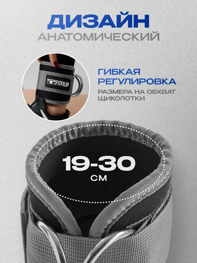 Манжеты для ног FITFILIP, 2шт, для тренажера, для кроссовера, 2 шт, фото 2