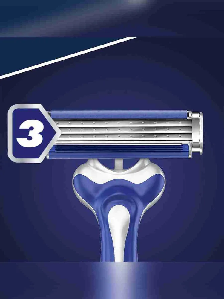 Станки для бритья Gillette Blue 3 Comfort мужские одноразовые, бритвы с 3 лезвиями, набор 3 шт, плавающая головка, 3 шт, фото 6