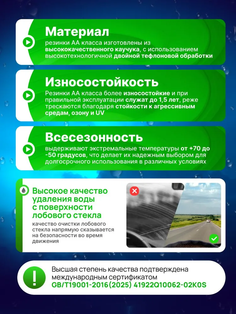 Резинки для бескаркасных щеток стеклоочистителей 700 х 6мм, вариант, фото 2