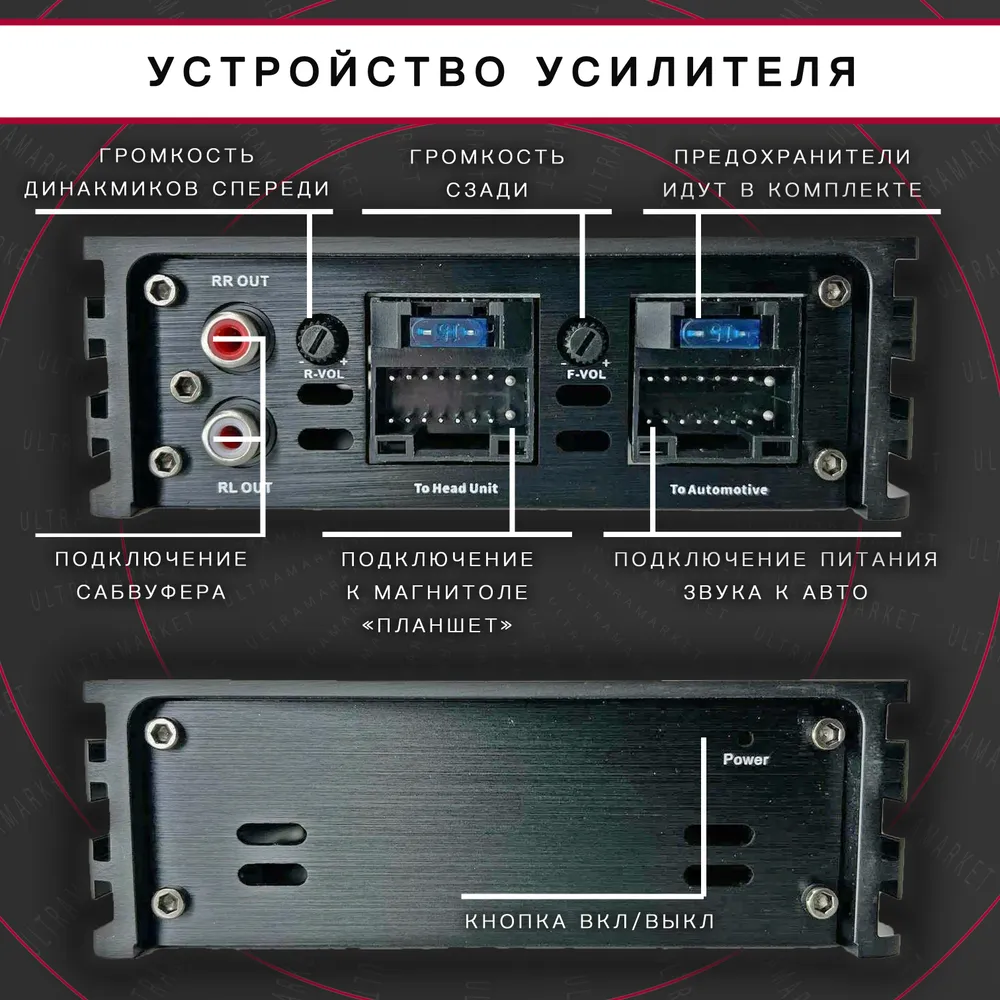 Усилитель звука автомобильный для Android магнитолы Pioneer DSP-D1, 4 канальный, вариант, фото 3