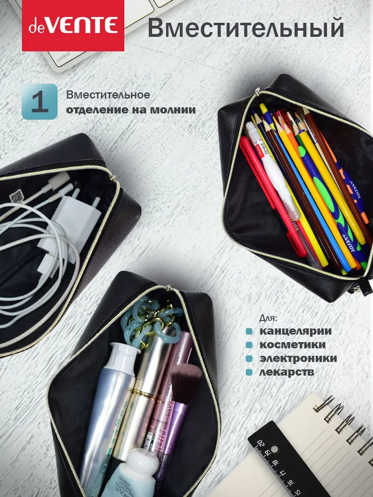 Пенал школьный подростковый, детский органайзер-косметичка для канцелярии, вариант, фото 3