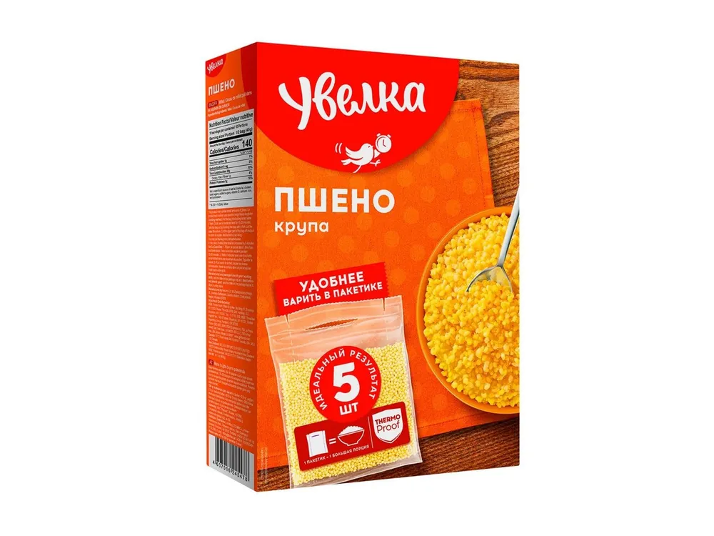 Крупа пшено шлифованное 5 пакетиков по 80 г. 1 упаковка, 80 г, фото 3