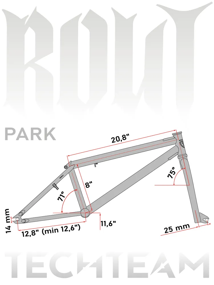 Велосипед подростковый двухколесный трюковой Tech Team BMX ROUT 20x20,8" park багряный, 20x20.8, фото 6