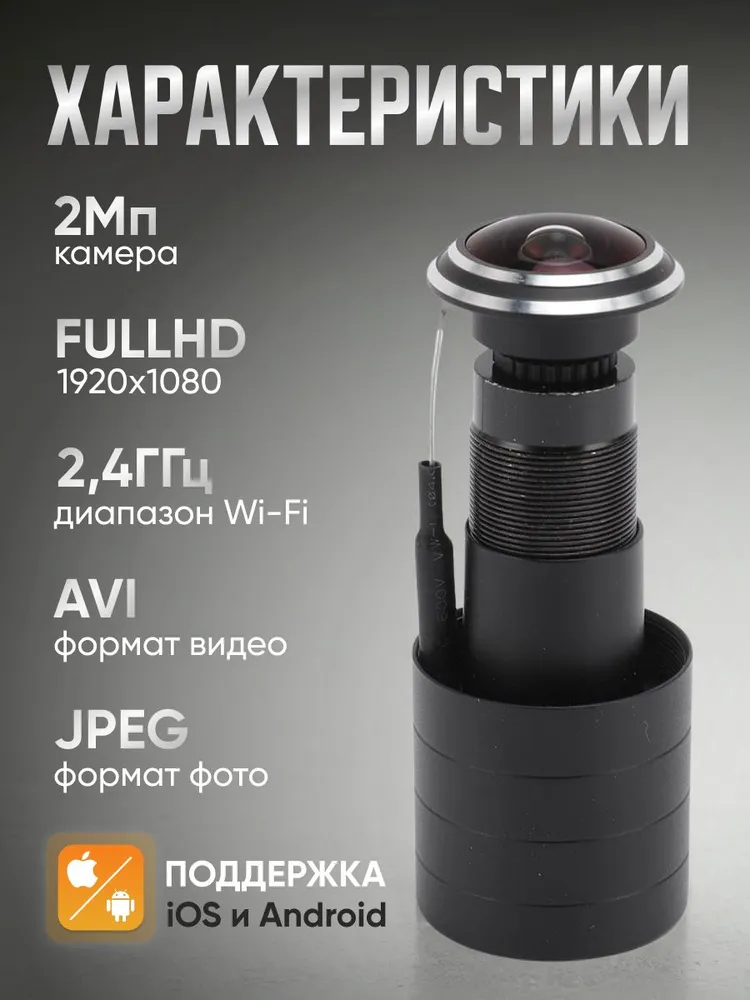 Видеоглазок для входной двери с записью и датчиком движения ARYX P1, Видеоглазок wifi, вариант, фото 3