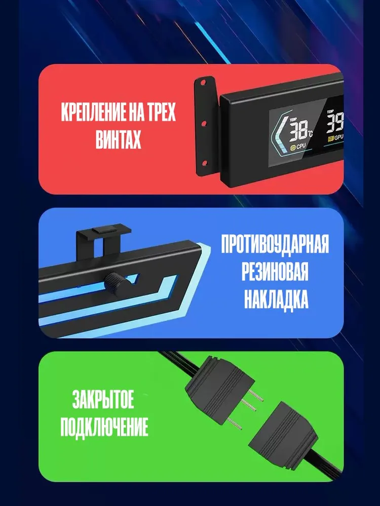 Держатель для видеокарты COOLMOON ELC., черный, хром, черный, фото 2