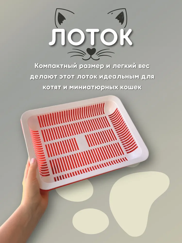 Туалет для кошек, 32 х 25 х 5,5 см, лоток с сеткой, 32x25, фото 5