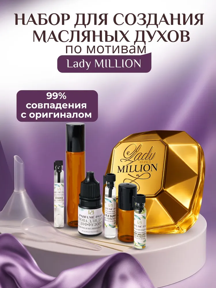 Набор для создания масляных духов, парфюма Lady Million, вариант