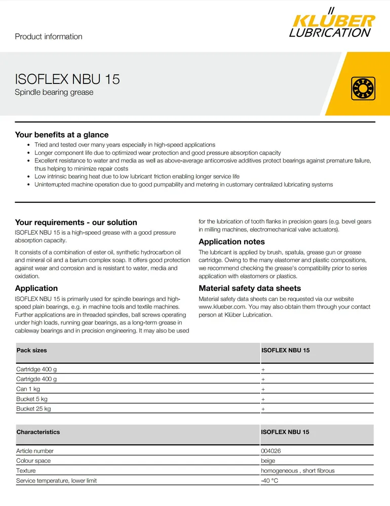 Смазка Kluber Isoflex NBU 15 400Г Смазка для подшипников ISOFLEX, 400 г, фото 5