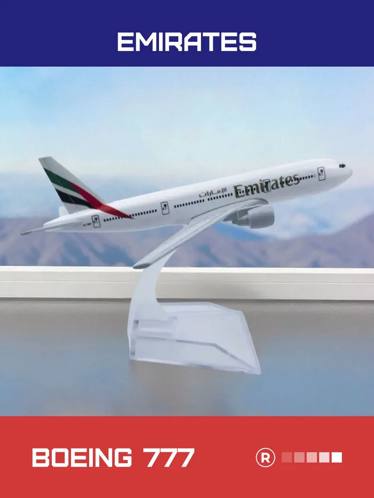 Металлическая модель самолета Boeing 777 Emirates, вариант, фото 5