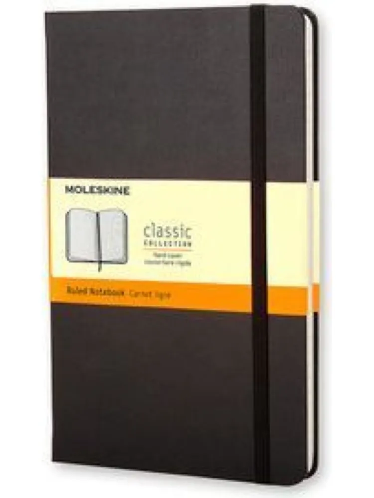 Блокнот Moleskine Classic черный, Large, 130х210мм, 240 стр., в линейку, твердая обложка, 130x210 мм