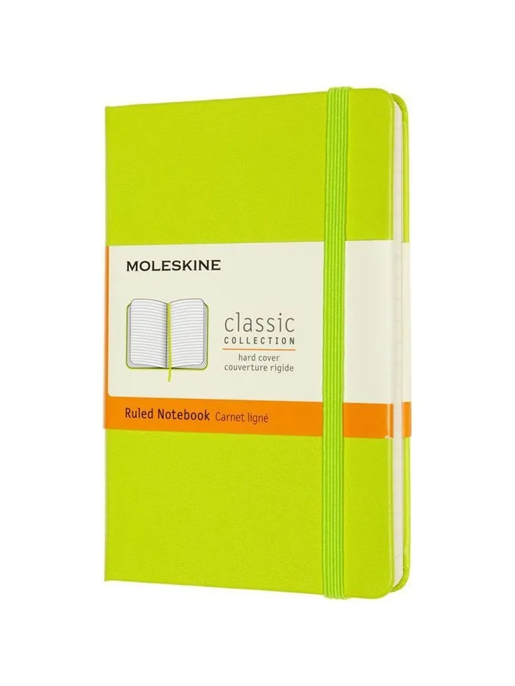 Блокнот Moleskine Classic лайм, Pocket, 90x140мм, 192 стр., в линейку, твердая обложка, 90x140 мм