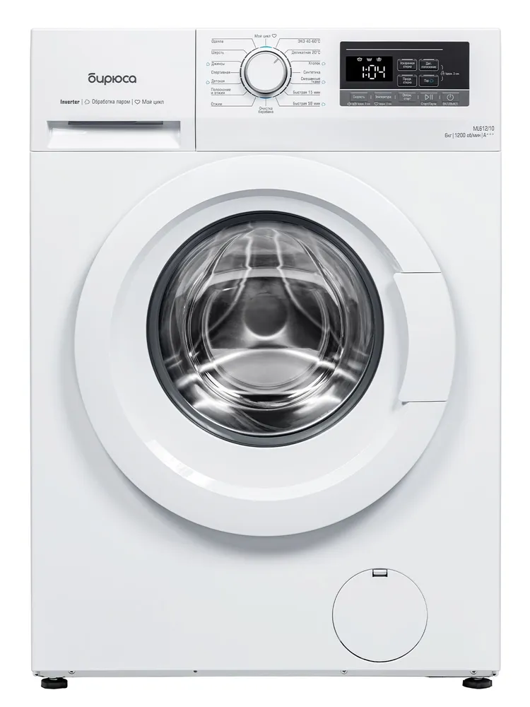 Стиральная машина Inverter 6 кг, с дисплеем, функция пар, Бирюса WM-ML612/10, белый, 6 кг, фото 2