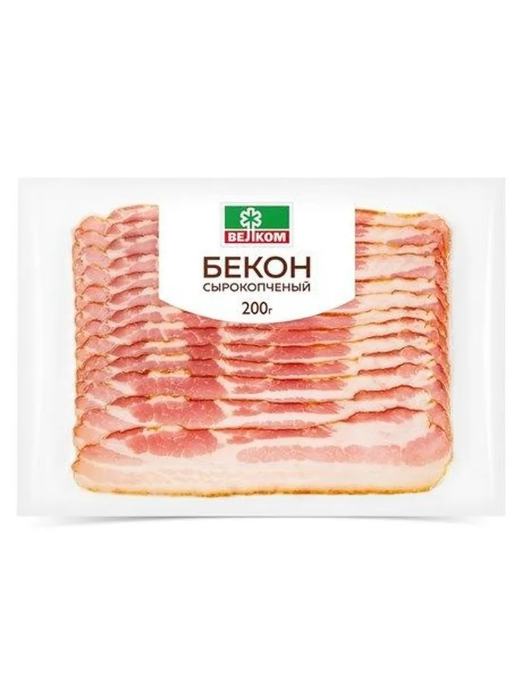 Велком Бекон сырокопченый Нарезка, 200г, 200 г