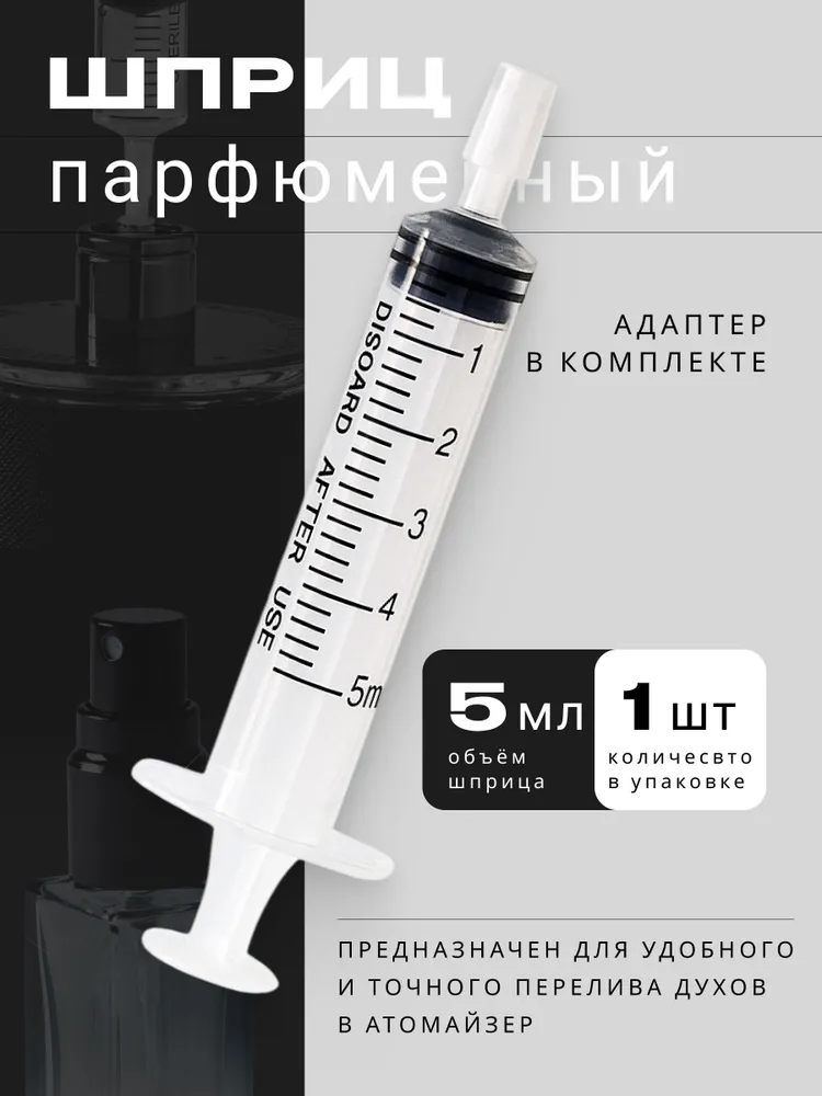 Парфюмерный шприц для перелива духов в атомайзер 5 мл, 5 мл
