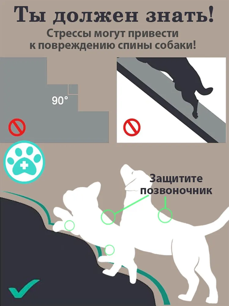 лестница для собак, прикроватная, ступенька 2, лестница для маленьких собак, средних пород, противоскользящее дно, вариант, фото 3