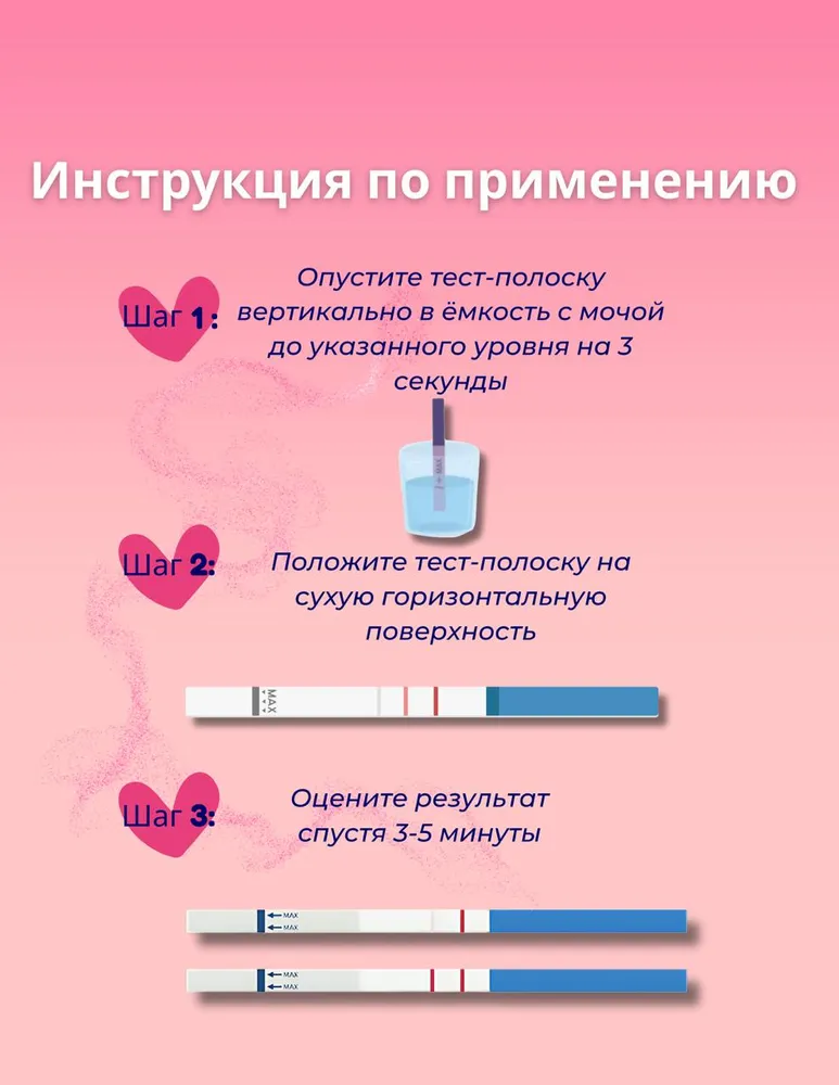 Тест на беременность, точность свыше 99%, тест-полоски, 25 МмЕ, вариант, фото 2