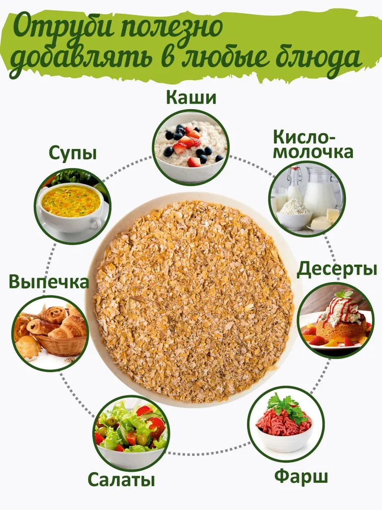 Пшеничные отруби, натуральные, 1 кг, 1 кг, фото 2