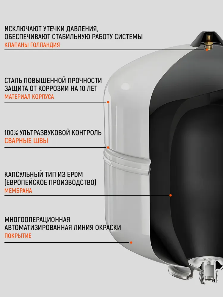 Гидроаккумулятор, расширительный бак для отопления 18 литров, Flamco Airfix R 18 л, 4-10bar, 18 л, фото 2