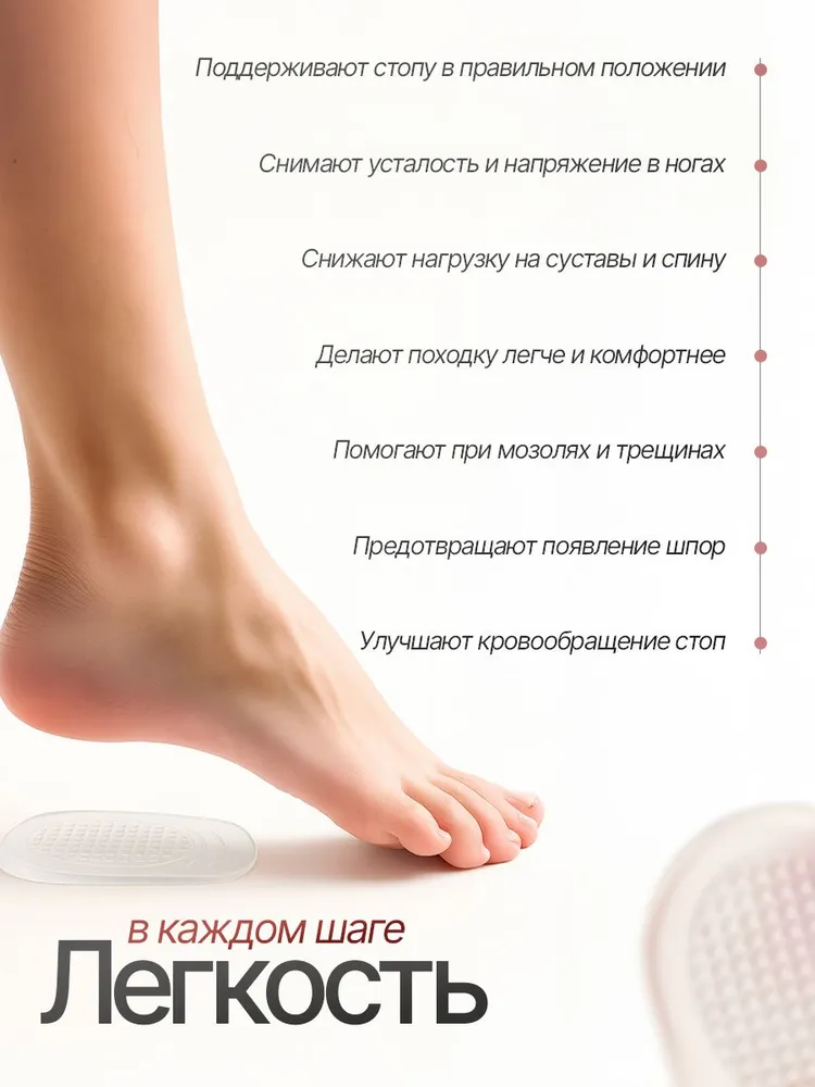 Подпяточник для обуви силиконовый 35-39 размер подпяточники ортопедические при шпоре, 35-39, фото 6