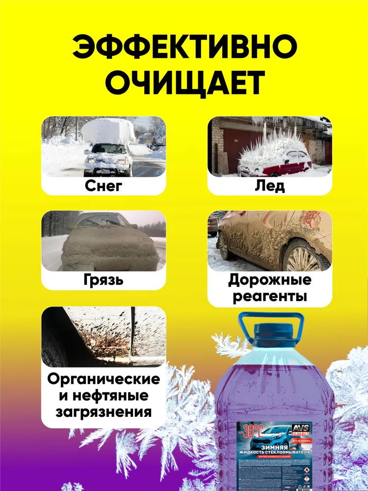 AVS Незамерзайка для автомобиля -30, омывайка для авто зимняя, вариант, фото 4