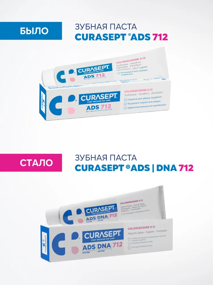 Зубная паста гель CURASEPT ADS DNA 712 без фтора для десен с хлоргексидином 0,12%, 75 мл, Курасепт, Италия, 75 мл, фото 5