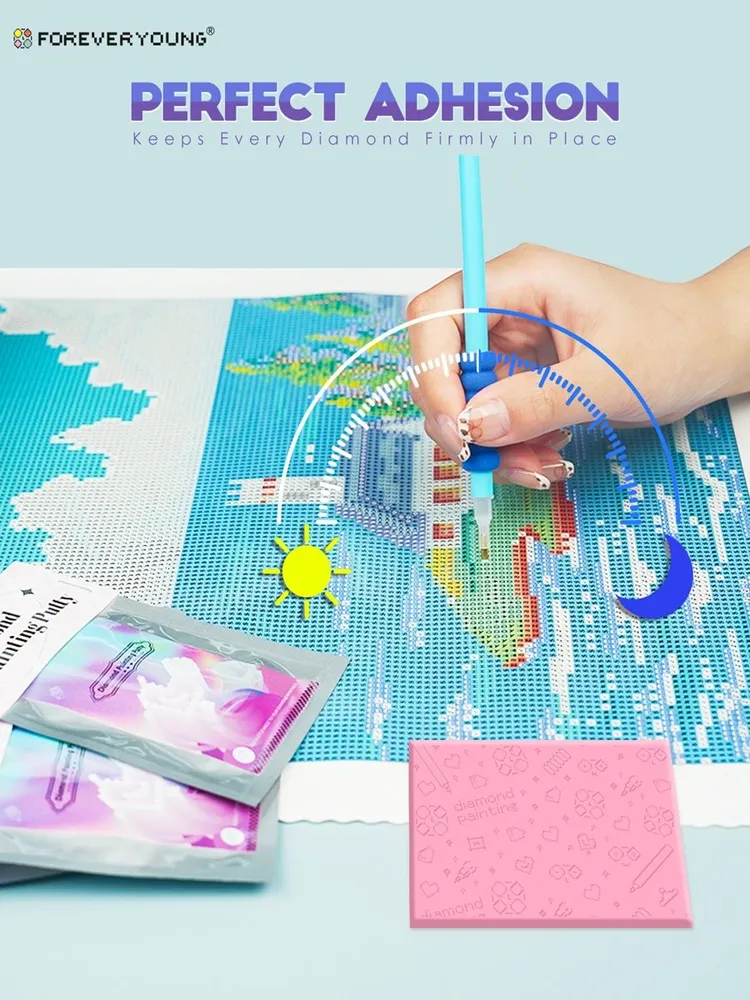 Клей-клеевка ForeverYoung для алмазной живописи: долговечная клеевая способность, научная глиняная клейкая смесь, воск для инструментов алмазной живописи (30г х 4), 30 г, фото 5