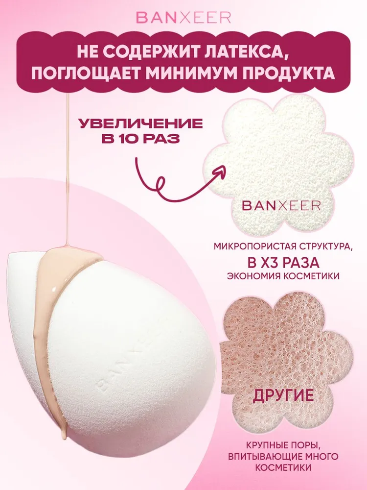 Cпонж для макияжа экстра мягкий BANXEER Sponge, гипоаллергенный, вариант, фото 3