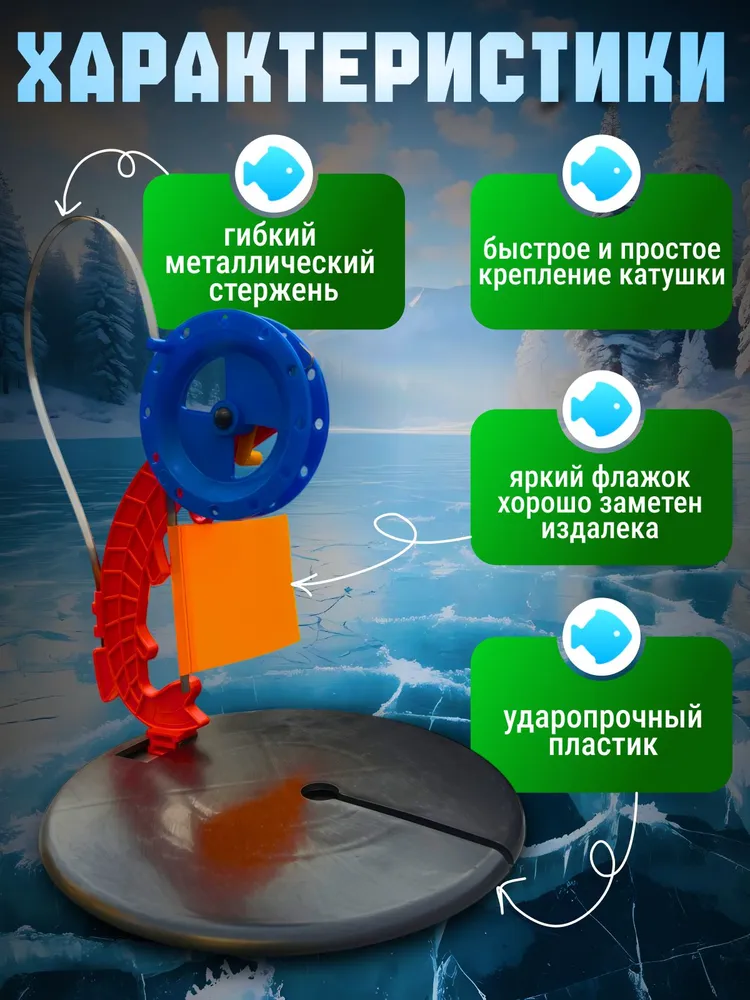 Жерлицы для зимней рыбалки оснащенные в сумке 10 шт Щука, 10 шт, фото 2