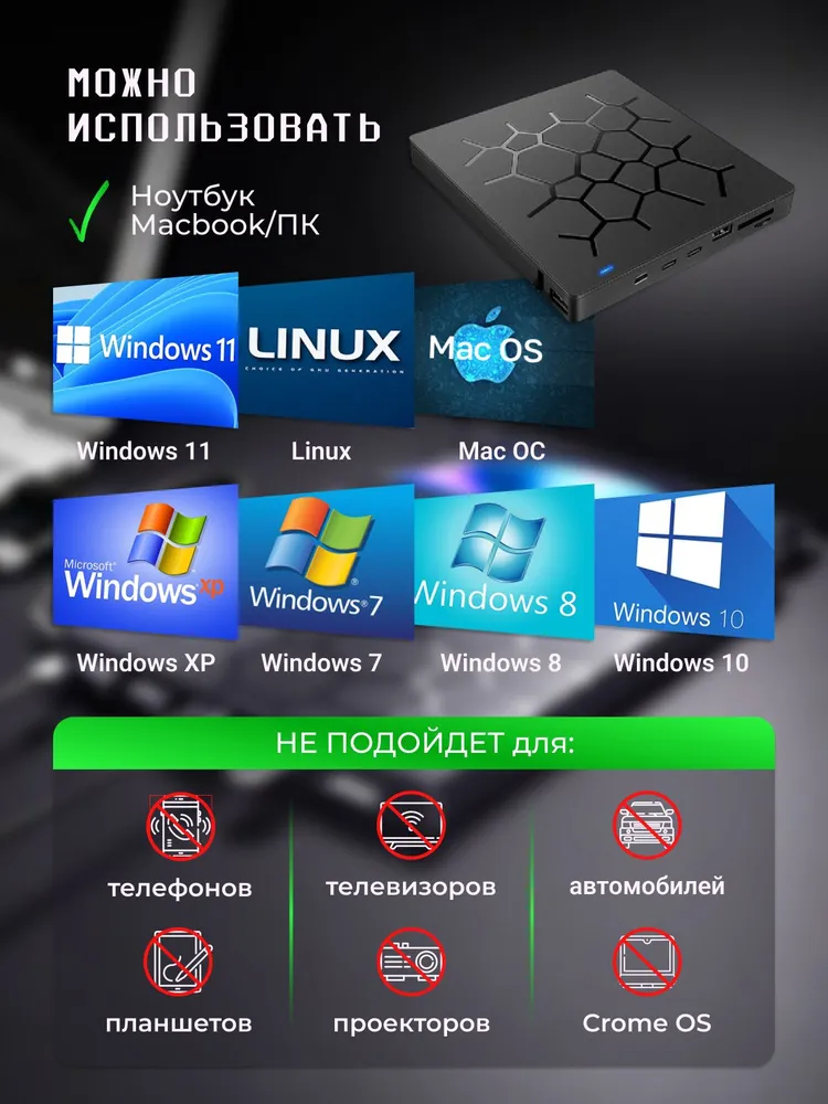Внешний дисковод для ноутбука оптический привод компьютера USB 3.0 CD-RW DVD-R, вариант, фото 3