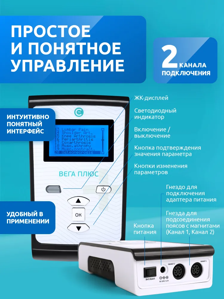 Аппарат магнитотерапии СТЛ Вега Плюс, комплексная терапия при варикозе, тромбофлебите и нарушении кровообращения, реабилитация при заболеваниях сердечно-сосудистой системы, вариант, фото 3