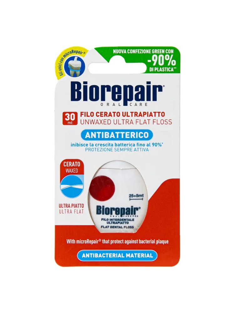 Зубная нить ультра-плоская без воска Biorepair Filo Non Cerato Ultrapiatto, 25+5 м, 5 м, фото 6