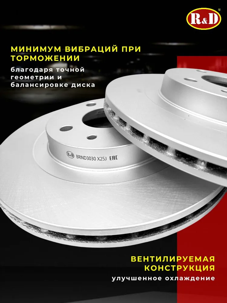 Диски тормозные передние вентилируемые Лада Гранта, Калина, Приора (R14) / Lada Granta, Kalina, Priora с покрытием GEOMET, 2 шт, ОЕМ 21123501075, 2 шт, фото 5