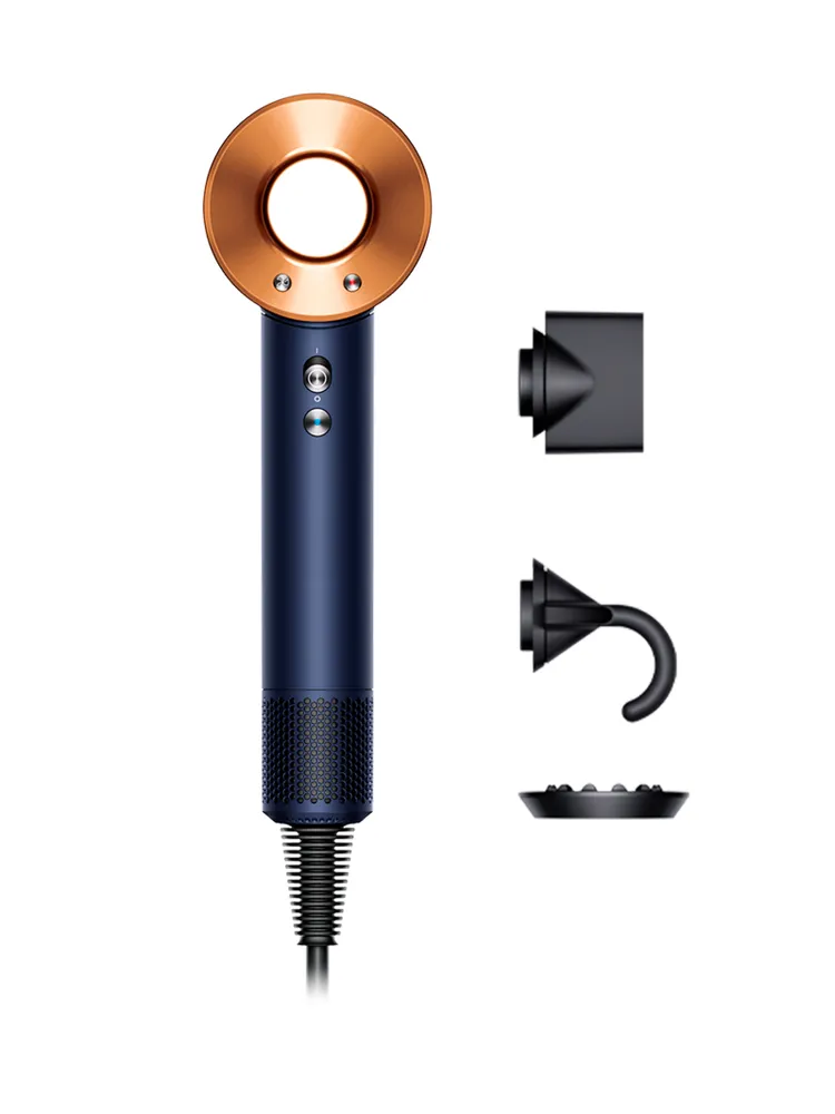 Dyson Фен для волос Supersonic HD07 (европейская версия, российская вилка) 1600 Вт, скоростей 3, кол-во насадок 3, синий, медь, 1600 Вт, фото 3