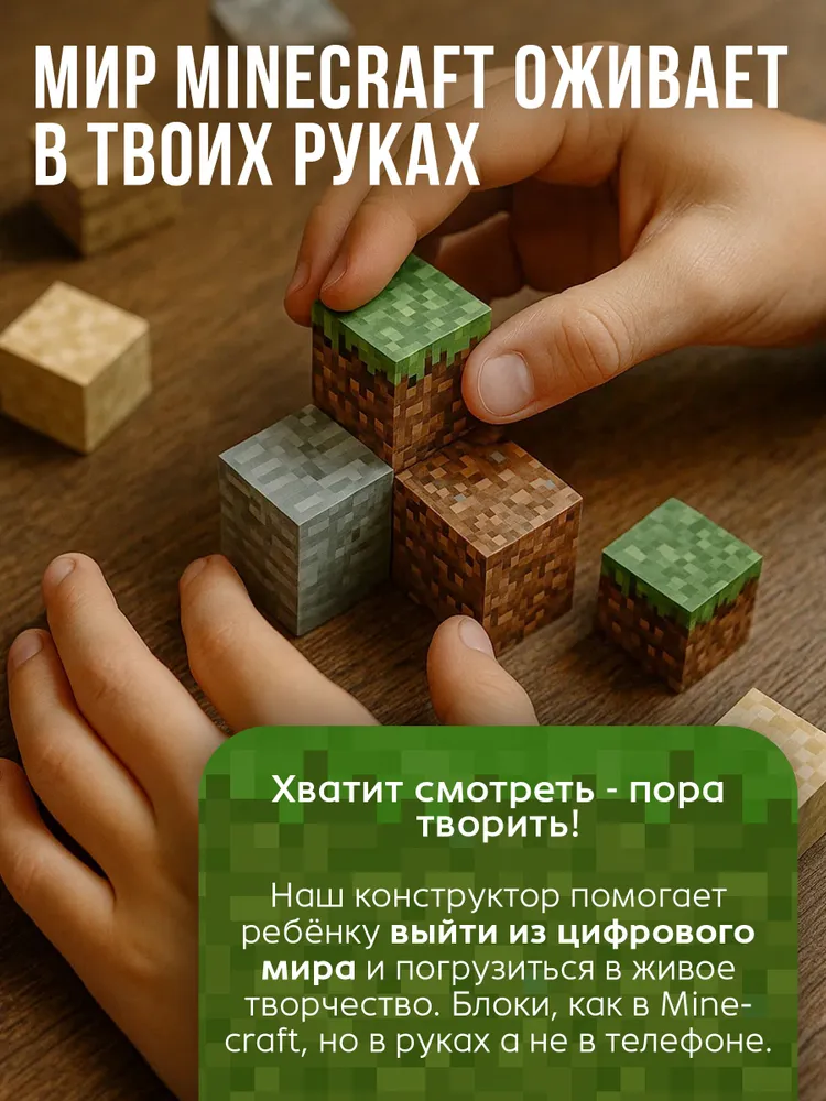 Конструктор майнкрафт магнитный minecraft, вариант, фото 5