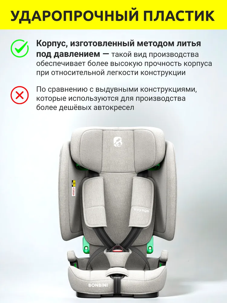 Автокресло детское в машину BONBINI Voyage Grey melange (BO-3231120), серый, фото 3