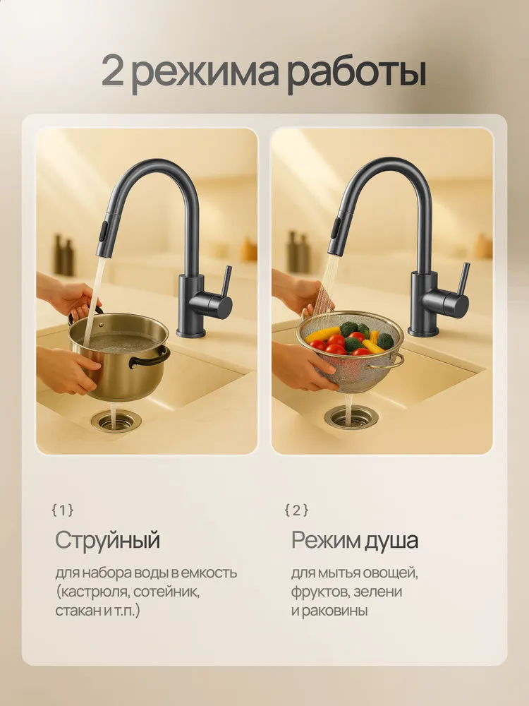 Смеситель для кухни - CanStore кран на кухню для раковины, смеситель на мойку, гибкий кран для кухни и раковины, вариант, фото 3