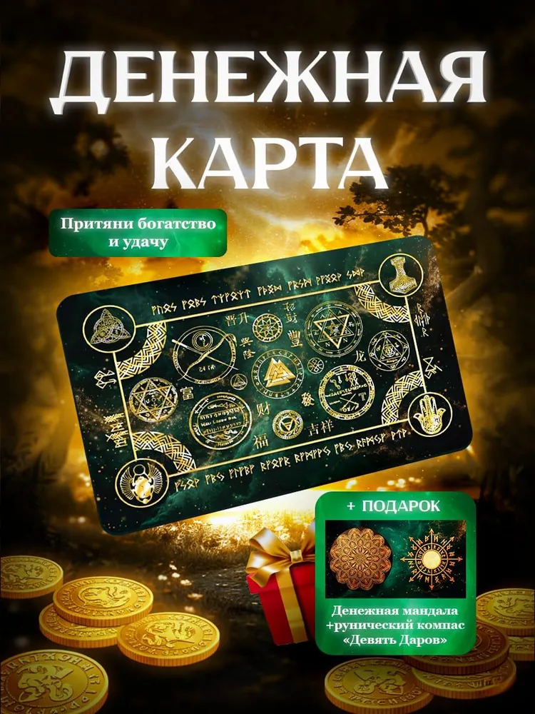 Денежная карта амулет оберег, вариант