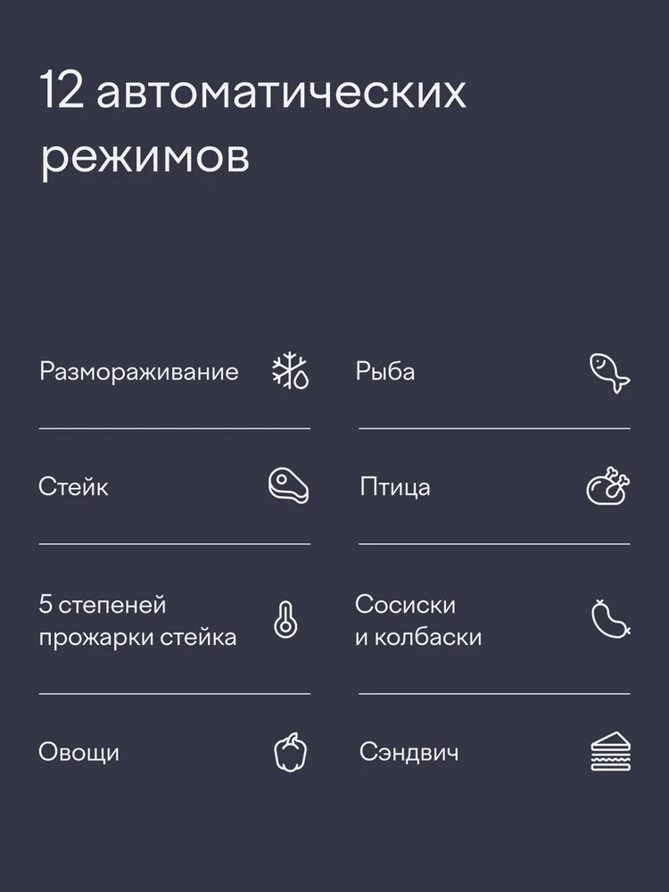 Гриль электрический с датчиком определения толщины стейка Tuvio TG02DM, 2200 Вт, 12 авторежимов, автоотключение, раскладной, съемные панели, антипригарное покрытие, черный, Яндекс Фабрика, 2200 Вт, фото 5
