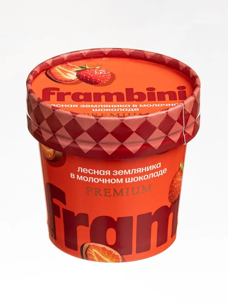 Земляника лесная в молочном шоколаде быстрозамороженная, Frambini, 60г., 60 г
