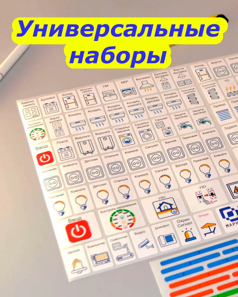 Маркировка для электрических щитов до 96 мод. под каждый автомат в квартиру и дом, вариант, фото 4