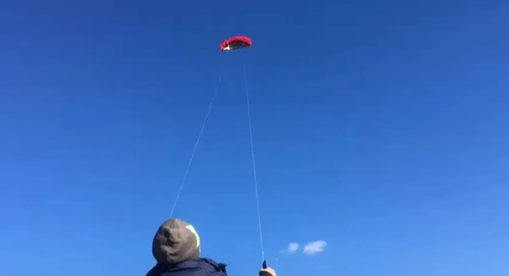 Кайт пилотажный 240*85см красный с ручками, 240x85 см, фото 3